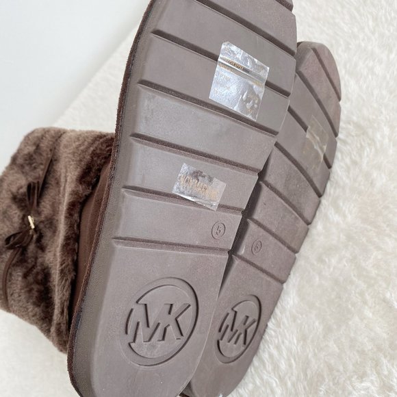 Michael Kors NWOT Women's Faux Fur Mid Calf Suede Boot, Side Zip, Brown, Size 5 - Picture 9 of 9